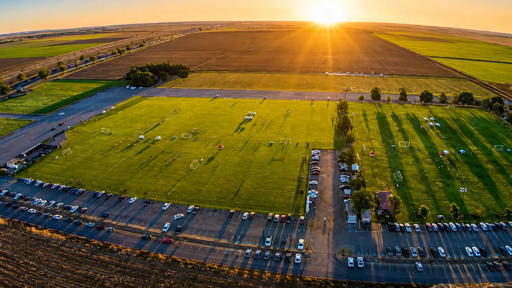 Drone footage taken of Davis Legacy Soccer Complex just before the full 16 fields opened for use